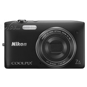 尼康 S3500 数码相机 黑色(2005万像素 2.7英寸屏 7倍光学变焦 26mm广角)