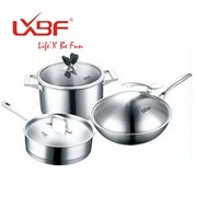 其他 正品龙兴宝富三件套不锈钢套锅 厨房套装锅 烹饪锅具套装LX-LB011
