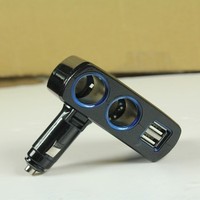 豫香舜威车载点烟器带usb车载电源分配器双usb黑色点烟器