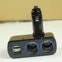 豫香舜威车载点烟器带usb车载电源分配器双usb黑色点烟器