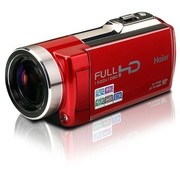 海尔 DV-E68 全高清摄像机 红色(1080P高清摄像 10倍光学变焦 3英寸高清触摸屏 遥控器)