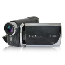 海尔 DV-V10 高清摄像机 黑色 (720P高清摄像 8倍数字变焦 3.0英寸高清显示屏 双卡双电双补光灯)产品图片主图