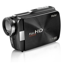海尔 DV-V80 全高清摄像机 亚光黑(1080P全高清 5倍光学变焦 3寸高清触摸屏 支持双卡储存)产品图片主图
