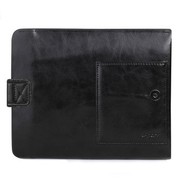 的牌（d-park） 魔鬼鱼 真皮平板保护套/多用型钱包(7.9英寸以下通用) 黑色油蜡皮 适用iPad mini 1/2
