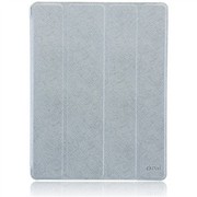 爱派 苹果iPad2 超薄斜十字纹保护套/壳 银色 (智能休眠)