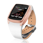 Hi-PEEL 新款智能手表Hi910G　休闲时尚智能穿戴式手环腕表手机　可打电话设备 玫瑰金白表带 大SIM卡