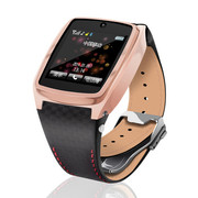 Hi-PEEL 新款智能手表Hi910G　休闲时尚智能穿戴式手环腕表手机　可打电话设备 玫瑰金黑表带 大SIM卡