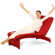 艾力斯特 SL-B01 单人折叠电动按摩沙发椅贵妃懒人椅 阳台椅 休闲按摩椅 深邃红