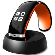 智蝶科技 OLED电容触摸屏蓝牙智能手环/智能手镯 无辐射手机伴侣 L12 (橙色+黑色)