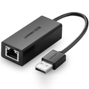 绿联 20254 USB2.0有线网卡百兆 Mac AIR平板小米盒子 usb转RJ45网线接口 黑色