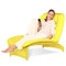 艾力斯特 SL-B01 单人折叠电动按摩沙发椅贵妃懒人椅 阳台椅 休闲按摩椅 黄色产品图片1