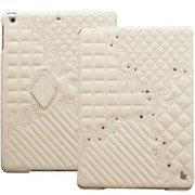 杰森克斯（jisoncase） 苹果iPad5/air 纯手工支架保护套 休眠保护壳 苹果iPad5套 奢华镶钻 白色 JS-ID5-05B00