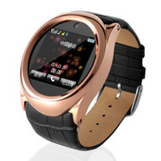 Hi-PEEL 新款智能手表Hi777G　经典时尚穿戴式手环腕表手机可打电话设备 土豪金 黑表带