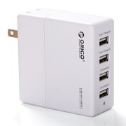 ORICO DCK-4U-WH 墙插式4口USB智能充电器 手机平板充电插头 5V7A 白