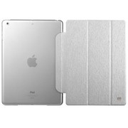 MATE 苹果iPad Mini保护套/保护壳 三折 超薄Mini2皮套带休眠 蚕丝纹系列 太空银