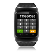 酷道 S12触屏蓝牙智能手表手环腕表计步器智能穿戴免提通话手机伴侣 黑色