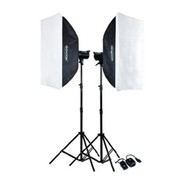 神牛 250W 摄影灯摄影棚影室闪光灯双灯套装 柔光箱摄影棚灯器材人像商品拍摄设备