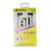 摩士顿 M21 手机耳机立体声线控入耳式耳机 M21-黑色