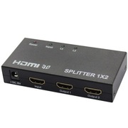 IT-CEO V7XF05 一进二出HDMI分配器 1分2 1进2出HMDI分频器/切换器 HDMI HUB集线器 配电源适配器 黑色