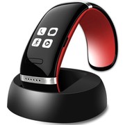 智蝶科技 OLED电容触摸屏蓝牙智能手环/智能手镯 无辐射手机伴侣 L12 (红色+黑色)