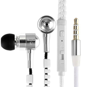 摩士顿 手机耳机立体声线控耳机入耳式 适用于苹果/小米/红米/华为/三星 银色