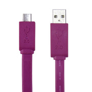 小魔女 多彩Micro USB面条数据线充电线 适用于三星/华为/联想/酷比魔方等平板 紫色