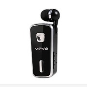 VEVA V6 蓝牙耳机 领夹式 苹果iphone三星蓝牙耳机 立体声一拖二 黑色