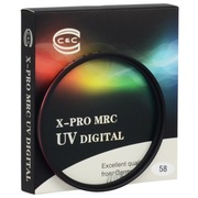 C&C X-PRO MRC UV 58mm 专业级超薄多层防水镀膜个性红圈UV滤镜 适用佳能18-55,55-250,尼康50/1.4