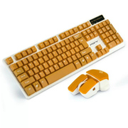 其他 如意鸟 无线键盘鼠标套装 电脑 电视游戏金属键鼠套装机械手感 橙色