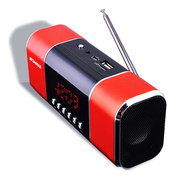 山水 SANSUI/迷你音响 插卡音箱 便携式低音炮收音机 带mp3音乐播放器户外放小音箱 红色