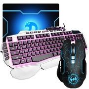 其他 蝙蝠骑士T20黑/白键盘鼠标套装 蝙蝠骑士六色呼吸灯游戏鼠标套装 有线 升级版 T3200炼狱+T20白色键盘