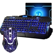 新盟 炼狱狂蛇 七色发光游戏鼠标套装 搭配K39 背光机械手感键盘 送限量鼠标垫 380黑+k39黑中板光