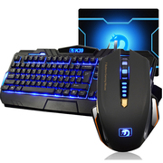 新盟 曼巴狂蛇7D 游戏键盘鼠标套装 USB游戏键鼠套 黑曼巴狂蛇+黑K39中板蓝光