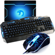 新盟 鼠标 键盘套装 游戏键鼠套装 LOL  CF游戏键鼠套 鼠标黑+K39字键发光黑+垫