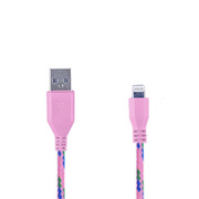 小魔女 彩色数据线/充电线 适用iPhone6/5/5s/ipadair2/mini3 粉红色