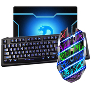 新盟 掌握者鬼影9键游戏USB键鼠套装 笔记本电脑有线背光键盘鼠标套装  发光游戏键鼠套件 黑鼠+K7背光送垫