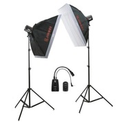 金贝 CALER EII250双灯套装 影室闪光灯摄影棚柔光灯箱套装 拍照设备摄影器材