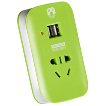 拳王 QW-010USB 智能1孔USB充电插排 1位插座/接线板/插线板 1米 绿色产品图片主图