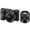 索尼 ILCE-6000L 双镜头微单套装(16-50镜头+黑色50mm F1.8镜头) 黑色产品图片1