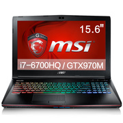 微星 GE62 6QF-203XCN 15.6英寸游戏笔记本电脑(i7-6700HQ 8G 1T GTX970M GDDR5 3G 多彩背光)黑