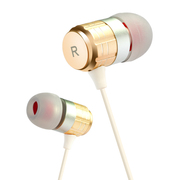 纽曼  NM-JK12金属通用入耳式手机耳机音乐游戏通话运动跑步线控耳机耳塞兼容手机平板电脑等 金色