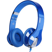 硕美科 N2 头戴式 音乐耳机 带话筒手机耳机  真蛋白质耳套 蓝色