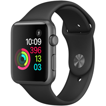 苹果 Watch Sport Series 1智能手表(42毫米深空灰色铝金属表壳搭配黑色运动型表带)产品图片主图