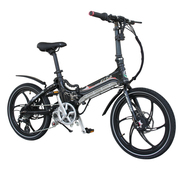 易可达 镁铝合金五级变速智能助力可折叠锂电电动自行车20寸一体轮男女式学生成人通用 气质黑