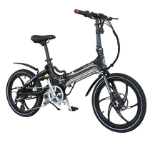 易可达 镁铝合金五级变速智能助力可折叠锂电电动自行车20寸一体轮男女式学生成人通用 气质黑产品图片主图