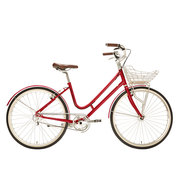 700Bike 百花女式优雅通勤 城市公路自行车 智能单车 自动变速 GPS定位 贵妃红 L(163.175)