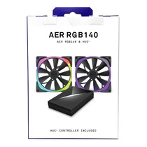 NZXT 恩杰  Aer RGB 140&Hue+套装(140mm RGB风扇两枚&Hue+灯光控制器一个/可变色可编程/大风量/静音)产品图片主图