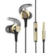 BYZ Q8(高保真动圈入耳式)音乐耳机耳麦 带麦金属运动 手机耳机 金色