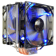 超频三 东海X6 CPU散热器 (多平台/5热管/12cm双风扇/蓝光智能/cpu风扇/附带硅脂)