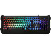 惠普 GK300全彩RGB跑马 机械键盘全键无冲104键游戏键盘 机械青轴 黑色版